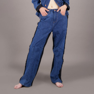 Baggy jeans unisexe bi-couleur Upycling