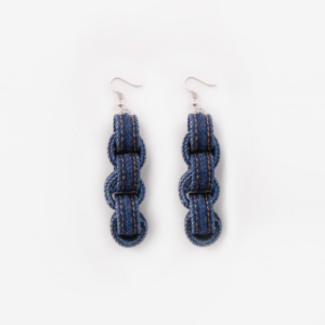 Boucle d'oreille chaine denim
