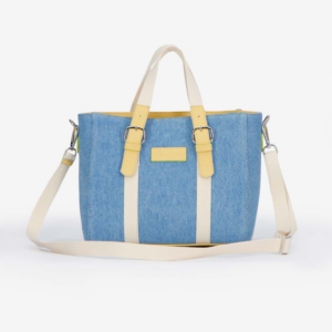 Mini cabas en jeans et cuir